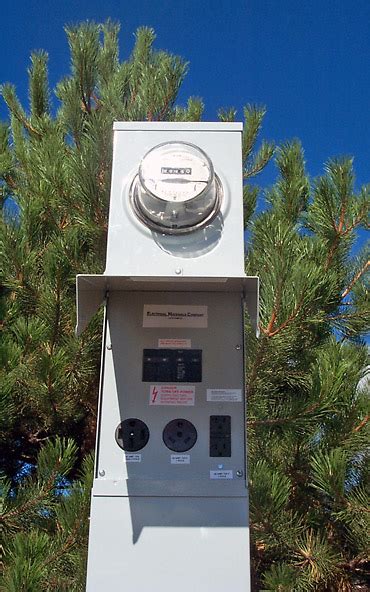 30 amp rv pedestal electrical box|rv power pole with meter.